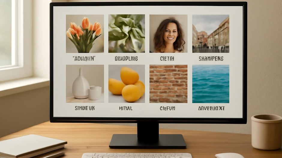 A tidy collection of labelled reference images on screen